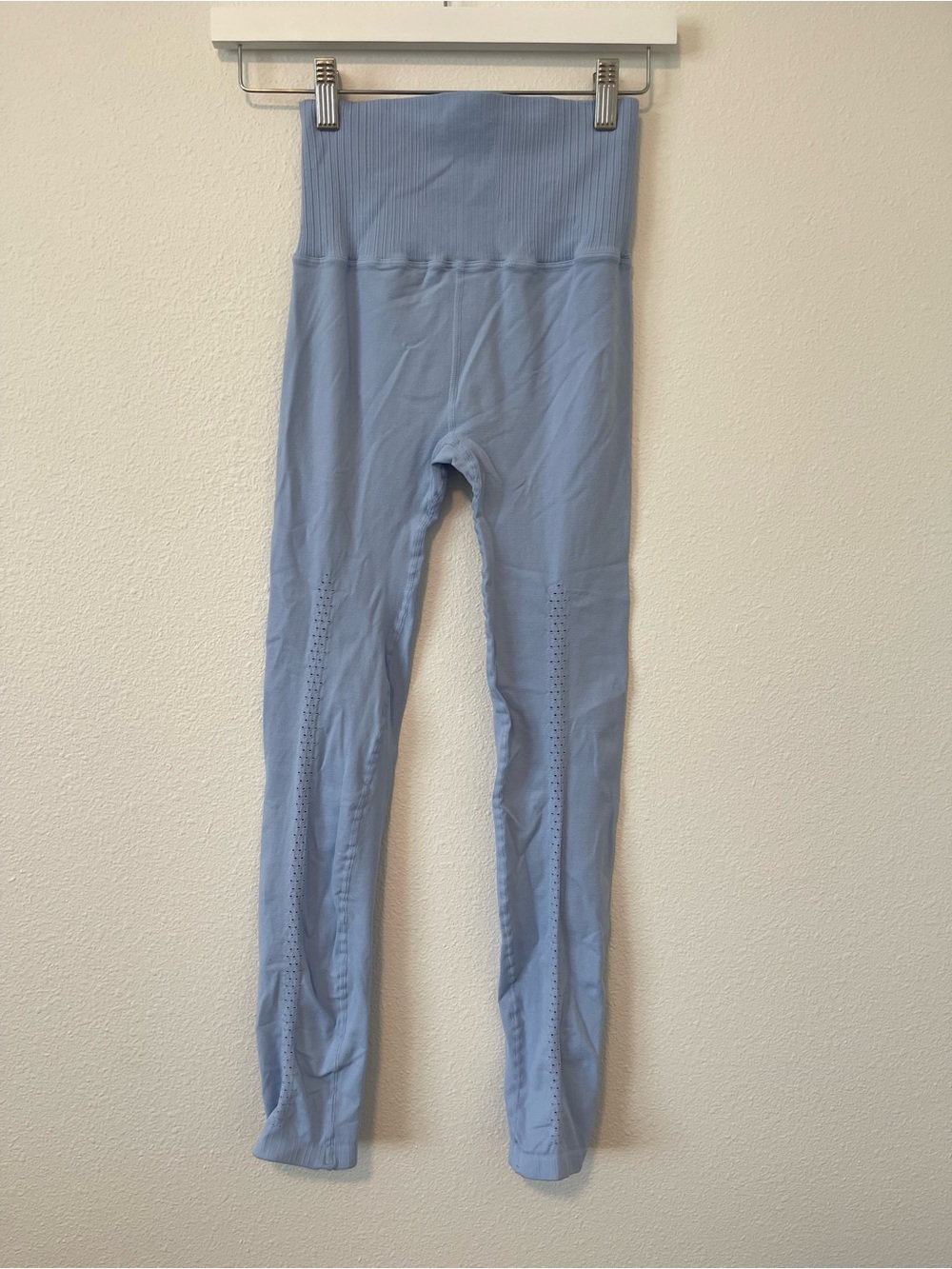 FP Movement by Free People Light Blue High-Waist Good Karma Seamless Leggings
